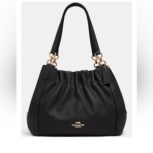 Coach Black Gathered Leather Shoulder Bag